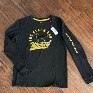 The Black Dog Black and Yellow Hockey Tee